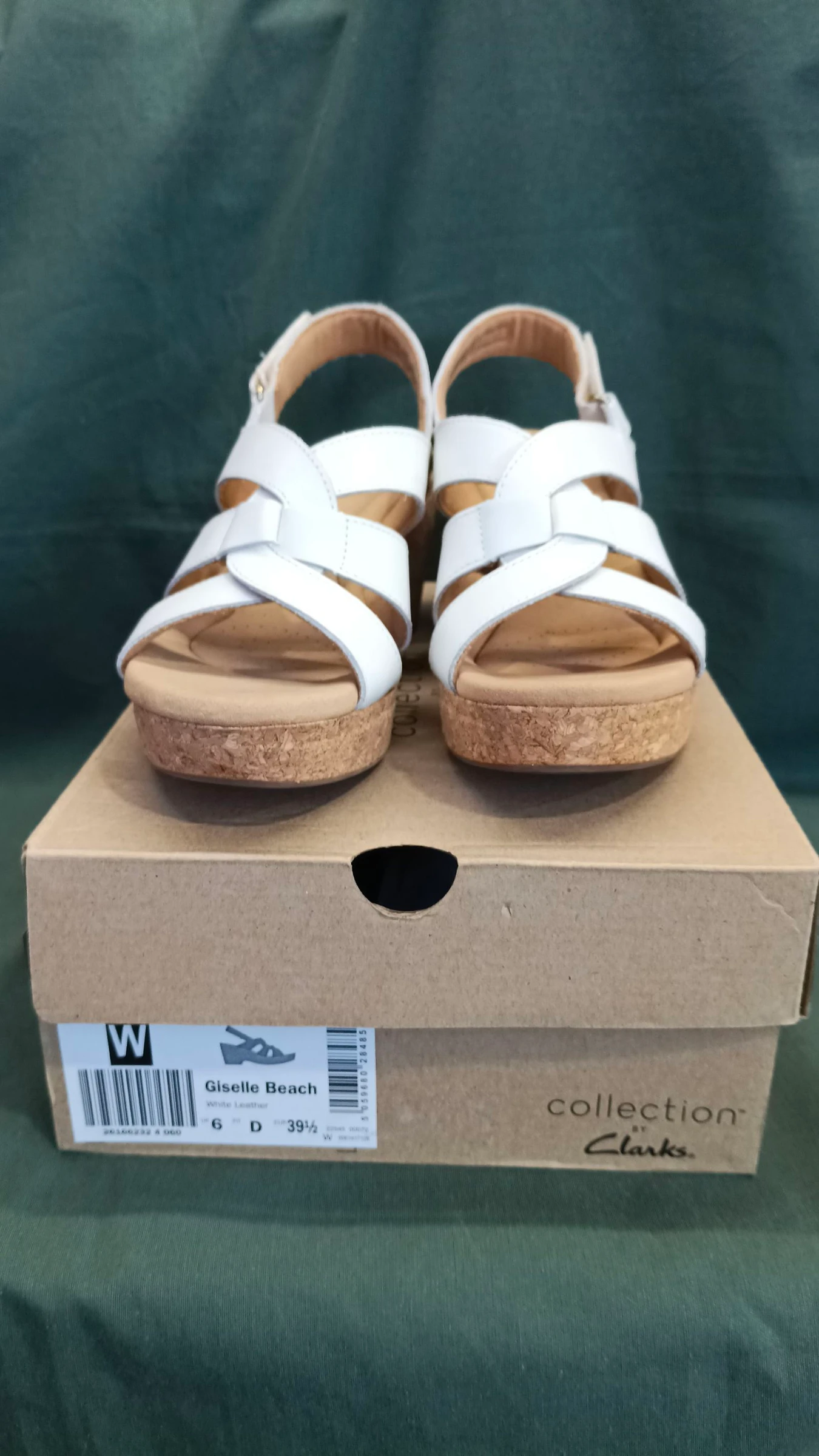 Clarks Giselle Playa Sandales en cuir blanc avec talon en liège Taille 39.5 – photo 11